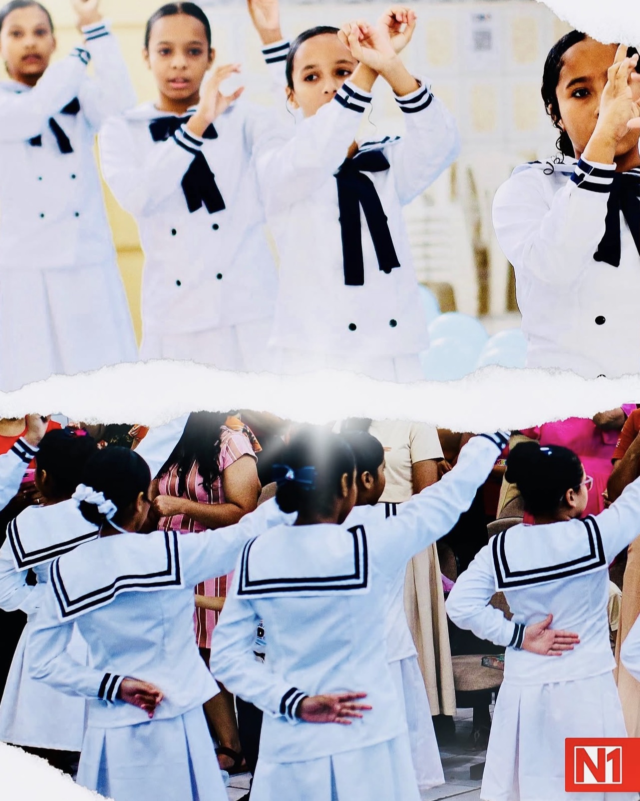 Uniformes escolares personalizados em apresentação escolar